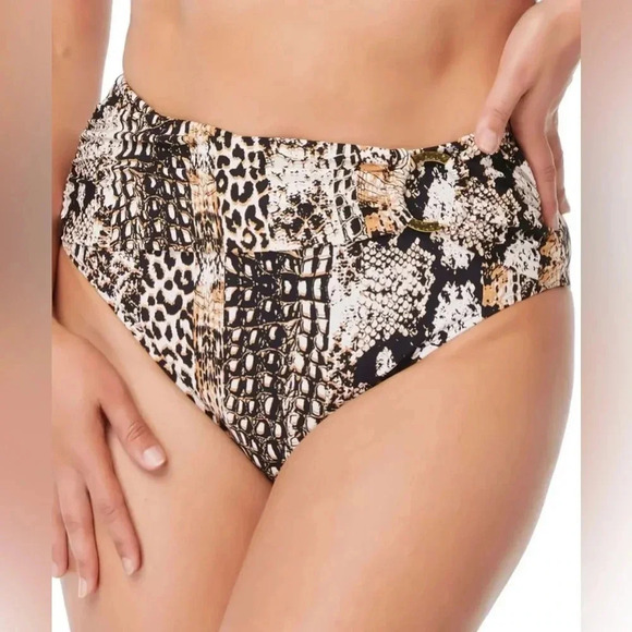 Bleu Rod Beattie Ring Banded Halter Bikini Top and Bottom - Picture 4 of 9